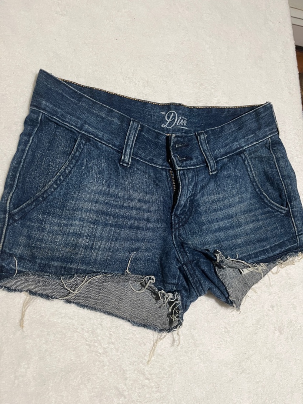 Old Navy Dark Blue Distressed Denim Cutoff Shorts